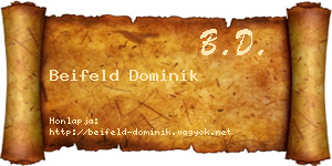 Beifeld Dominik névjegykártya